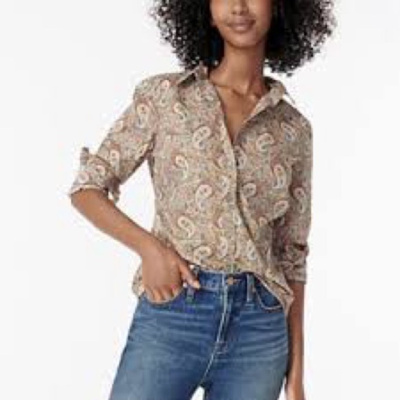 J Crew Paisley Button-Up Shirt size 8 - Picture 1 of 8